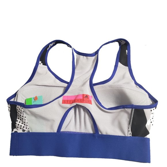 Adidas adidas STELLASPORT Printed Bra - Blue/Black - Picture 4 of 4